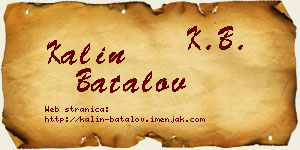 Kalin Batalov vizit kartica